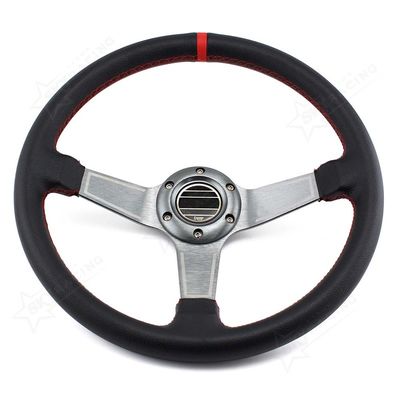 Qualität  Universal Auto Refitting Silver Deep Frame PVC Car Steering Wheel 350mm Spoke usine